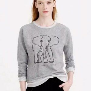 J. Crew Wildlife Trust Elephant Sweatshirt Gray
